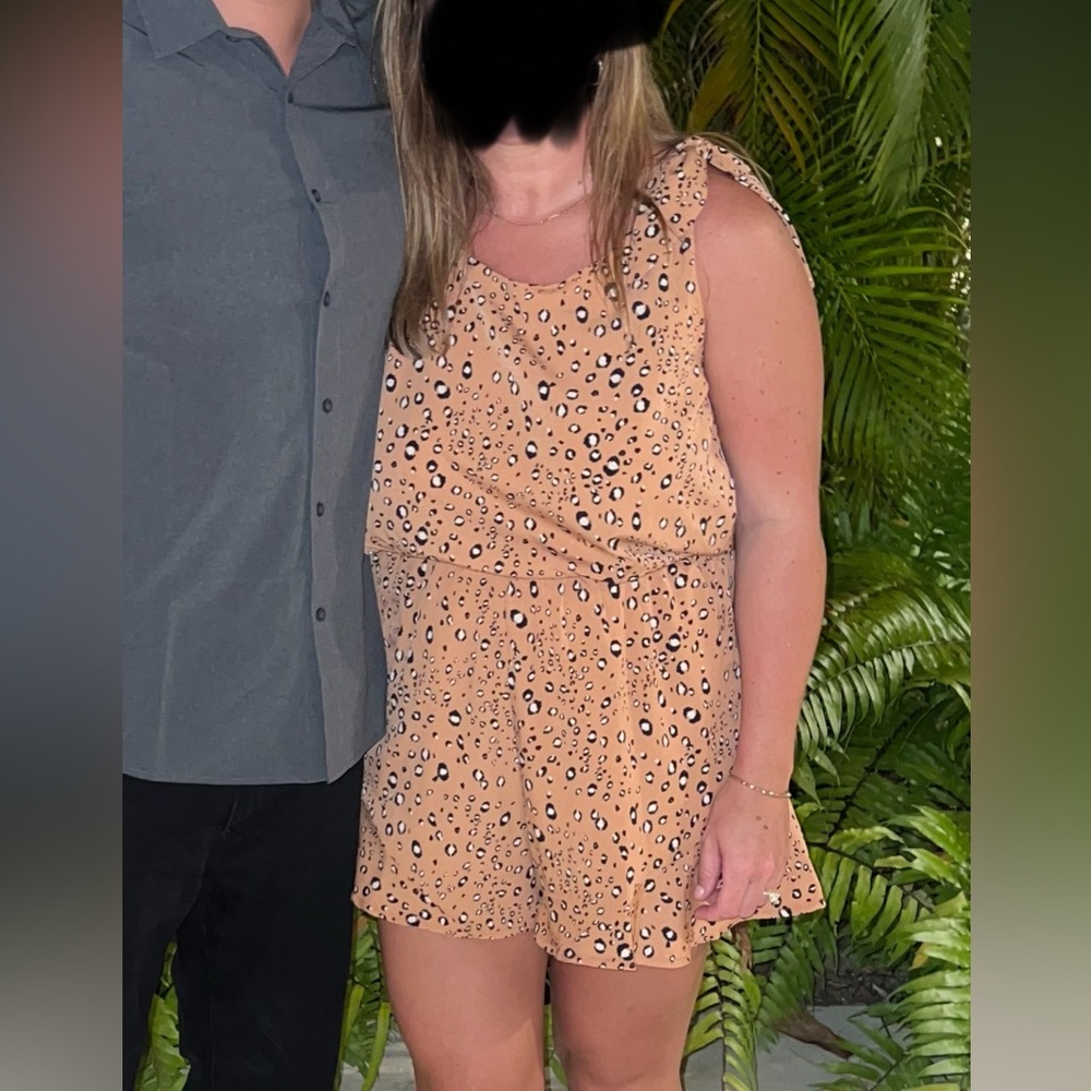 Love Tan Leopard Print Jumpsuit